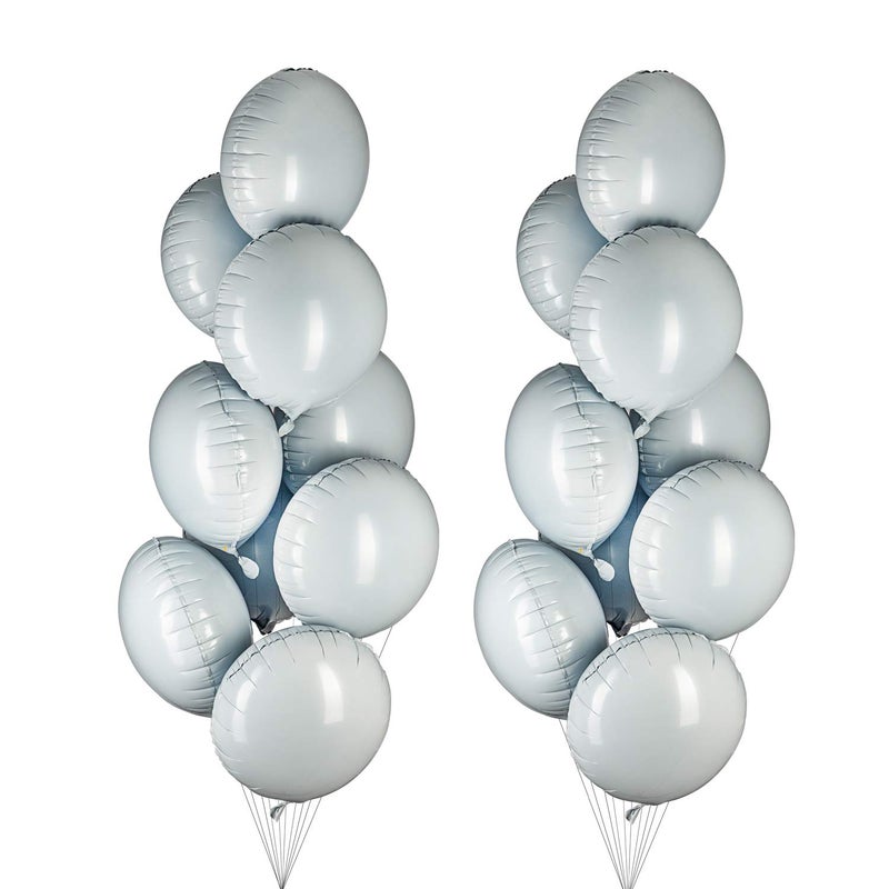 Adeer White Foil Balloon Round Shaped Mylar Helium Balloons Graduation Party Balloons Wedding Baby Shower Birthday Party Decorations, 18 Inches, Pack of 20 - Image 1